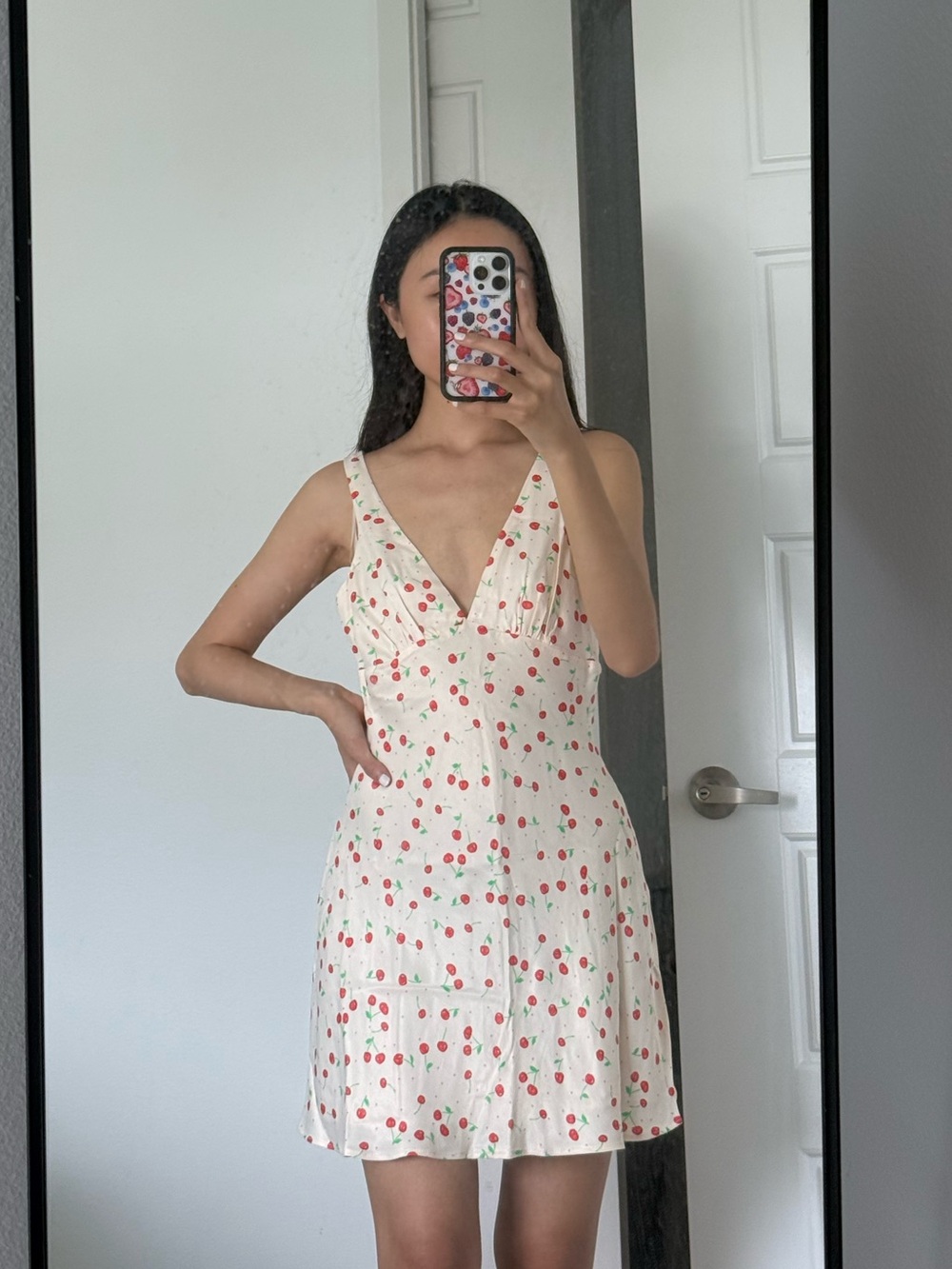 Zara Cherry Satin Dress